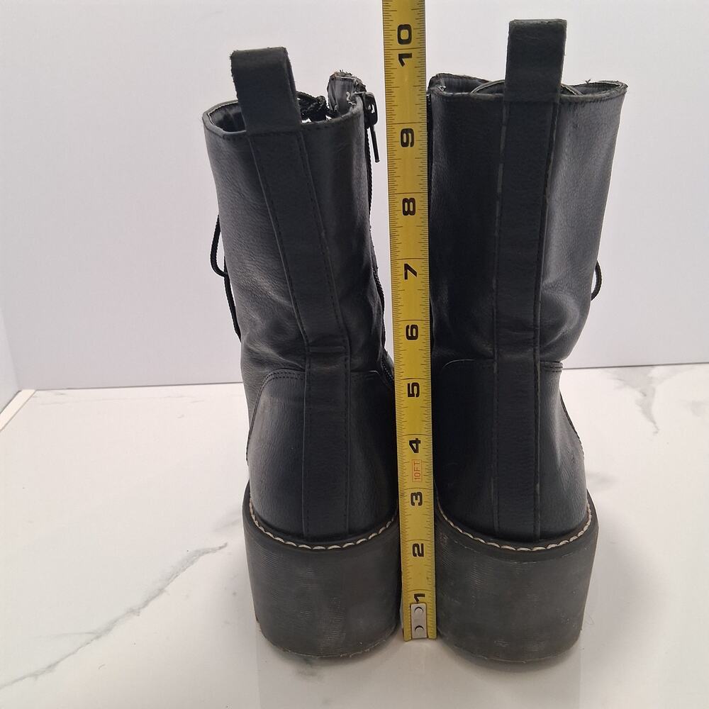 Unionbay Women Combat Boots Chunky Heels Y2K Lace Up Zipper Black Size-9.5M - Picture 2 of 14
